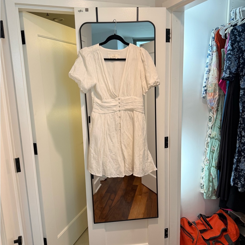 Anthropologie white mini dress size S